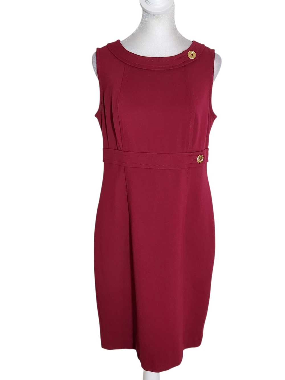 Talbots Burgundy Sleeveless Sheath Dress Size 8 Petite